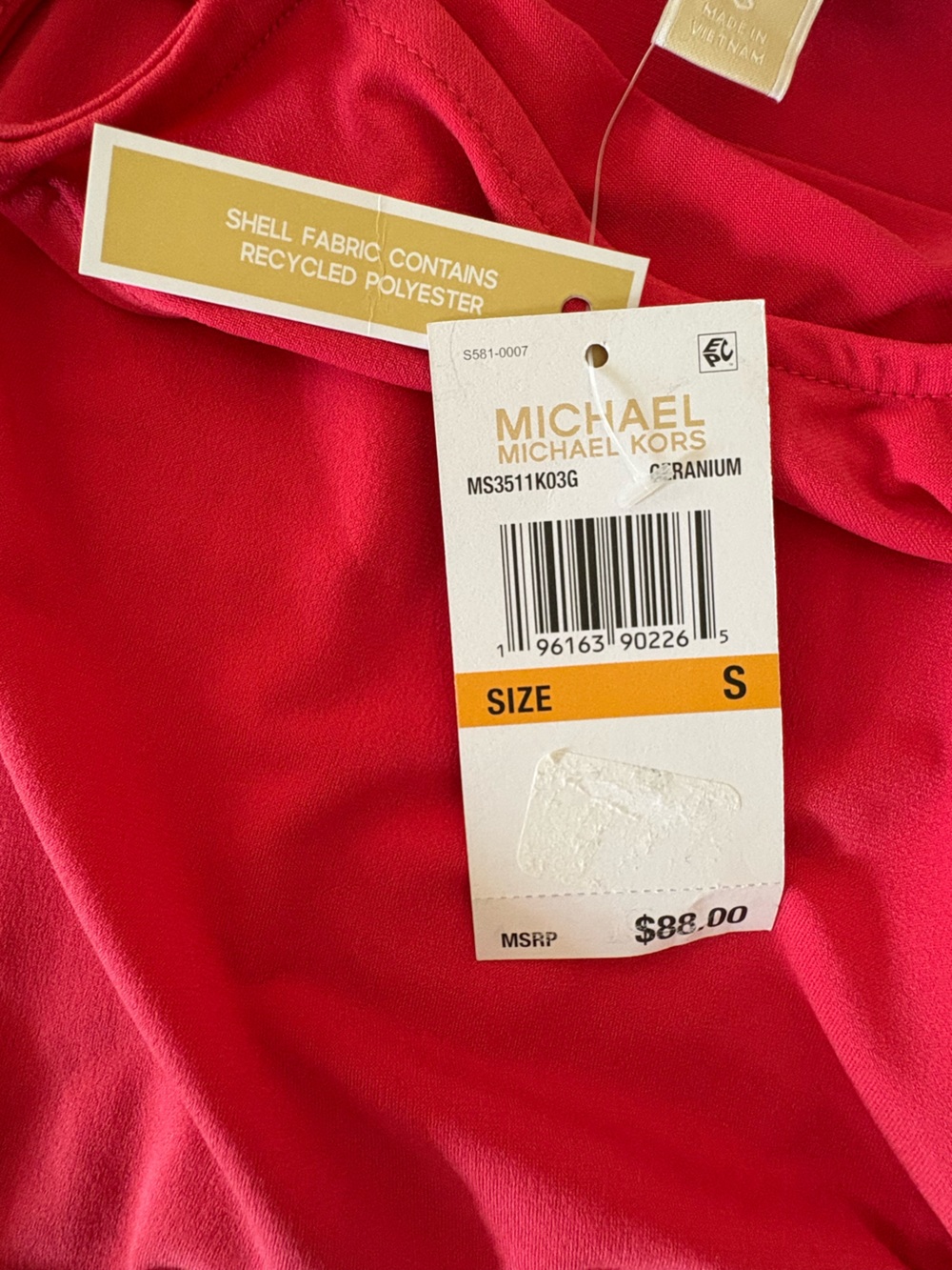 Small Michael Kors Pink Cold Shoulder Keyhole Long Sleeve Top - Picture 7 of 16